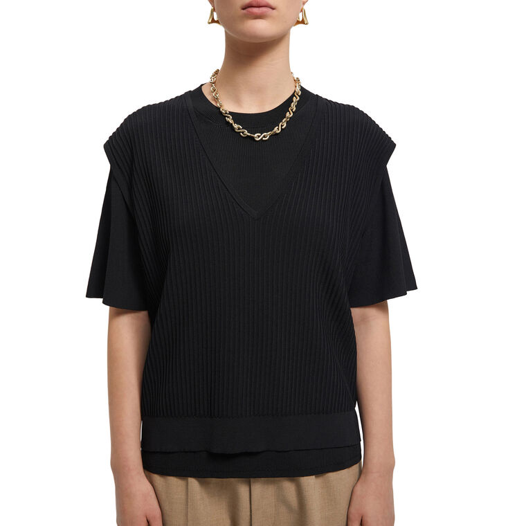 Orca Double Layered Short Sleeve Knitted Shirt image number null