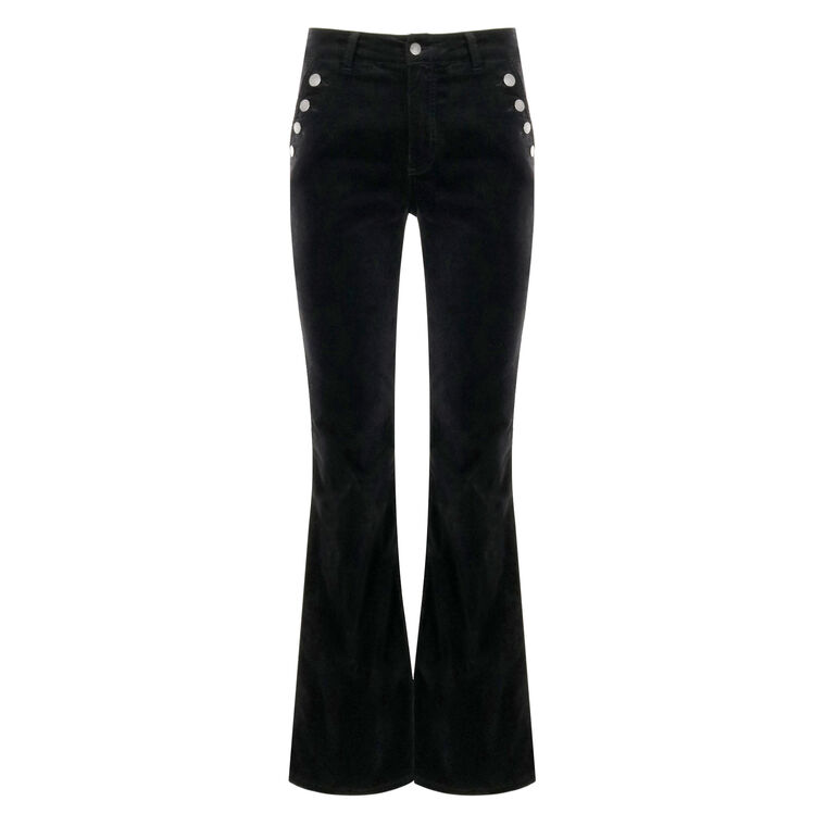 Helena High-Rise Velvet Flare Jean image number null