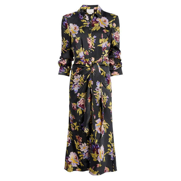 Brigitte Floral Jacey Long Sleeve Midi Dress image number null