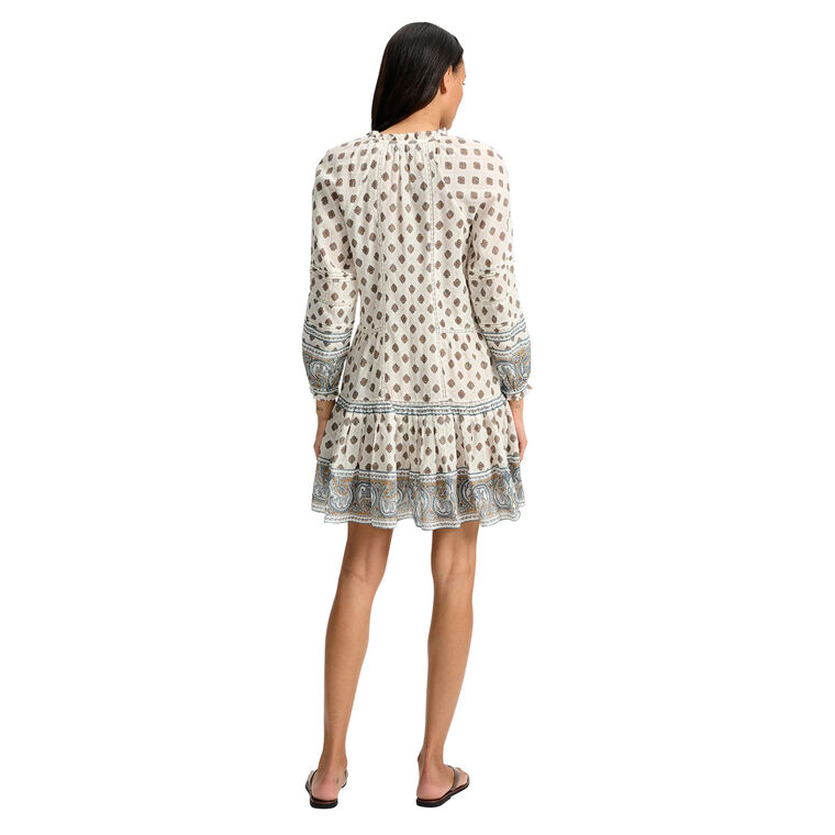Belissa Paisley Long Sleeve Mini Dress image number null