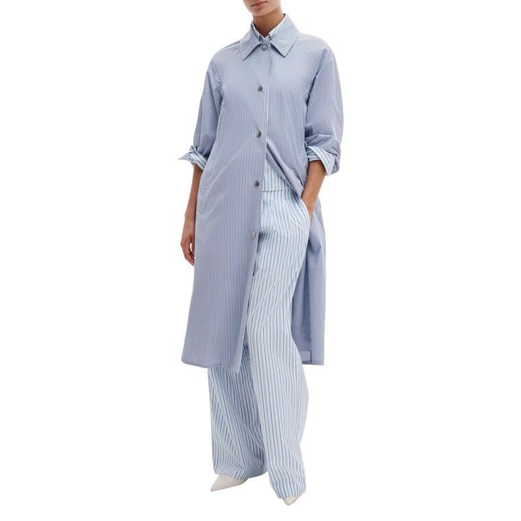 Gayle Stripe Poplin Trench Coat image number null