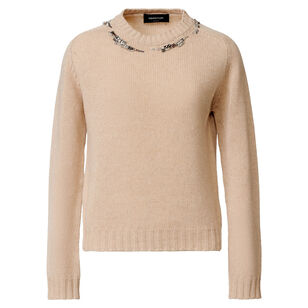 Crystal-Embellished Crewneck Knit Sweater Crystal-Embellished Crewneck Knit Sweater
