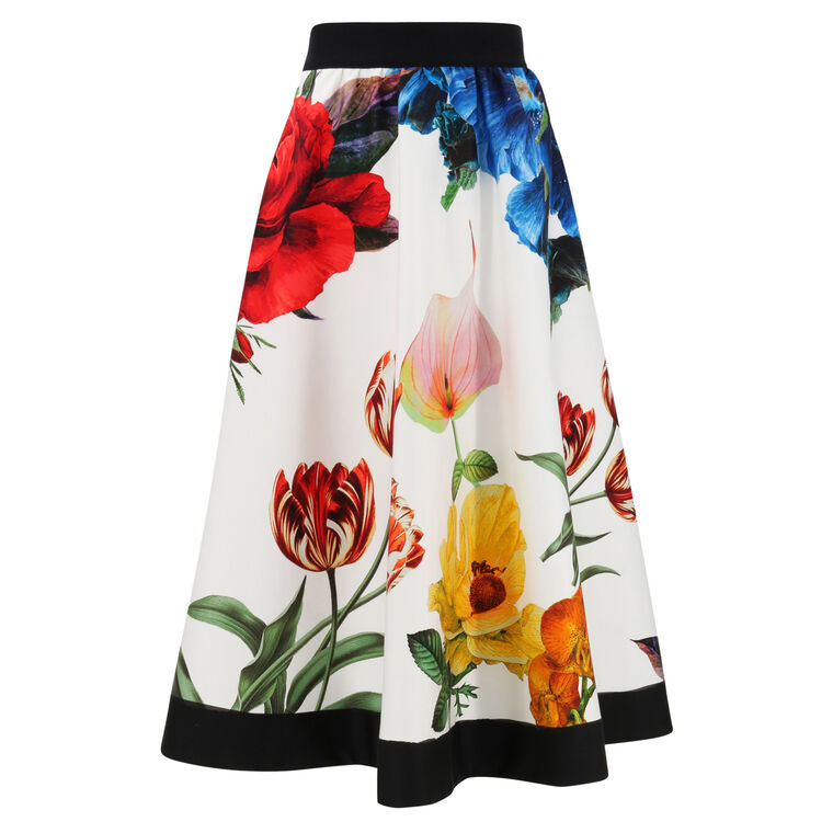 Earla High Rise Flared Midi Skirt image number null