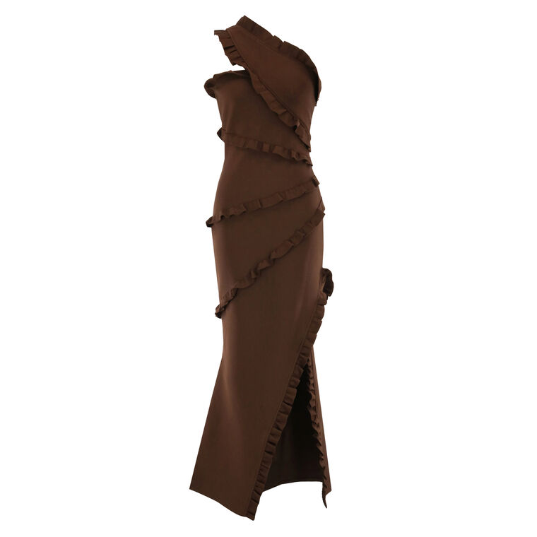 Floriana Asymmetric Neck Gown image number null