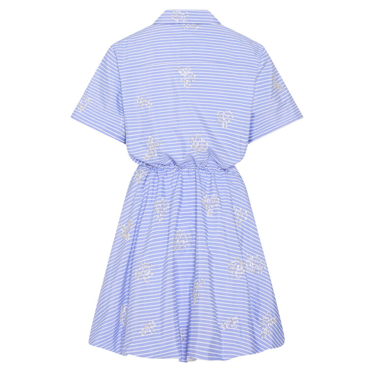 Willa Short Sleeve Tie-Waist Beaded Mini Dress image number null