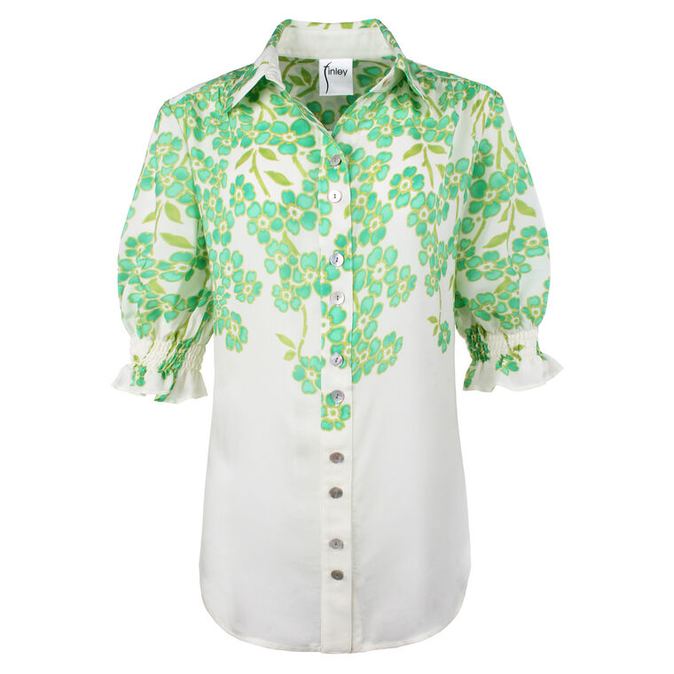 Sirena Clover Print Button Down Shirt image number null