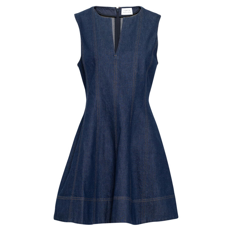 Glenda Sleeveless Denim Mini Dress image number null