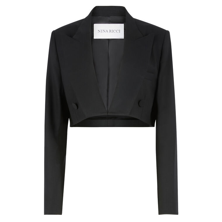 Cropped Blazer In Wool Gabardine image number null
