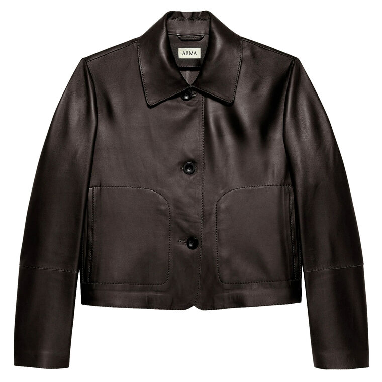 Emy Lamb Leather Classic Jacket image number null