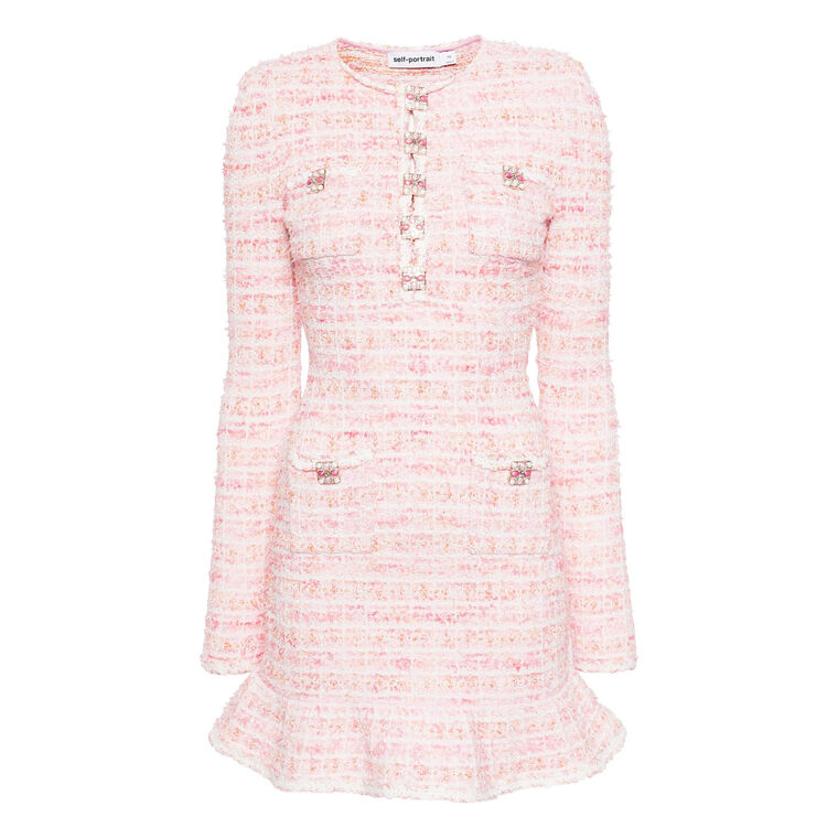Check Knit Mini Dress image number null
