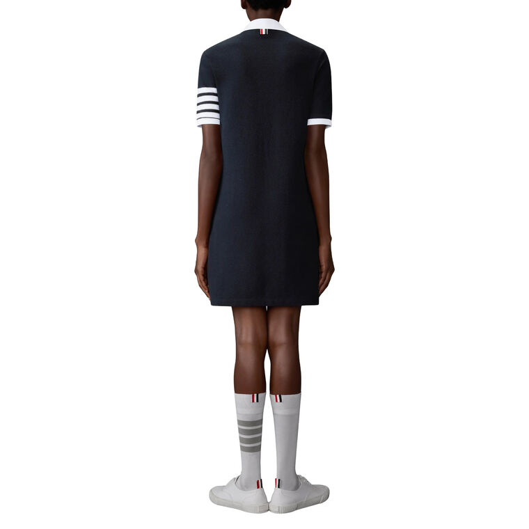 Short Sleeve Polo Mini Dress In Textured Pique image number null