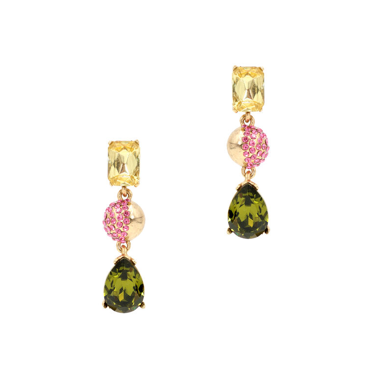 Half Pave Crystal Chandelier Earrings image number null