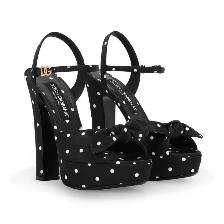 Keira 105mm Polka Dot Tie Platform Sandal image number null