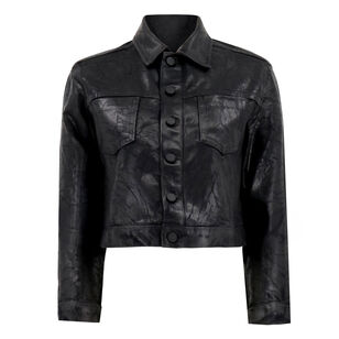 Alma Crop Coated Denim Jacket