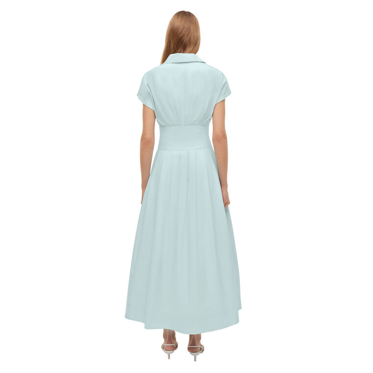 Farlow Short Sleeve Cotton Faille Midi Dress image number null