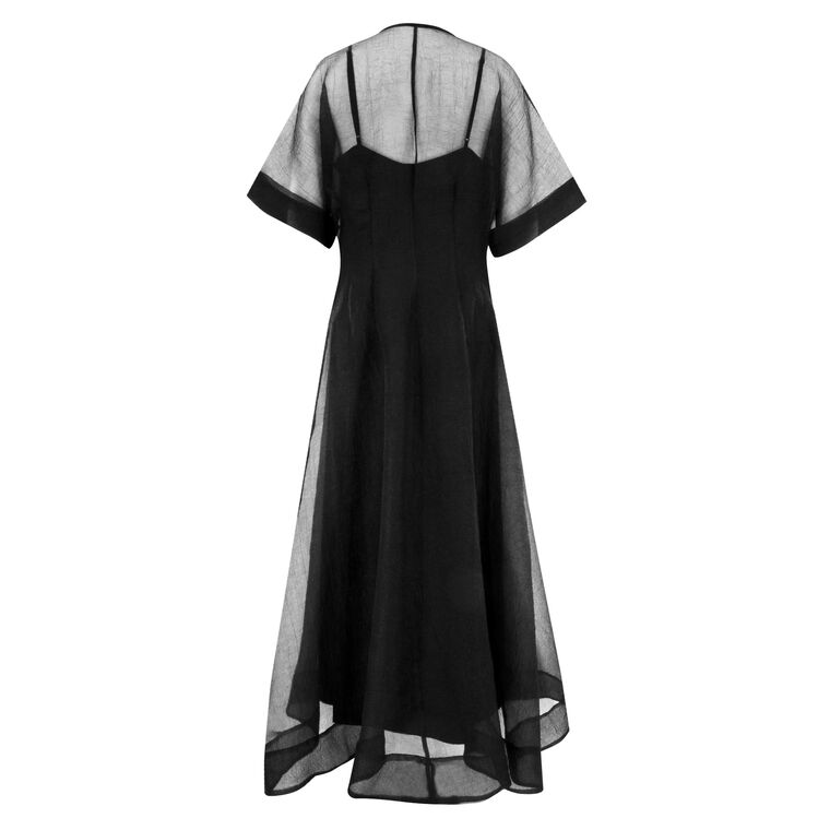 Ellie Short Sleeve A-Line Organza Midi Dress image number null