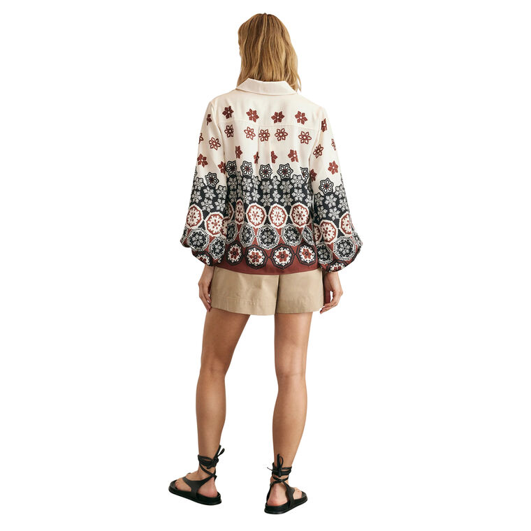Marina Long Sleeve Collared Top image number null