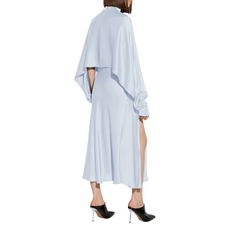 Satin Bias Slit Midi Skirt image number null
