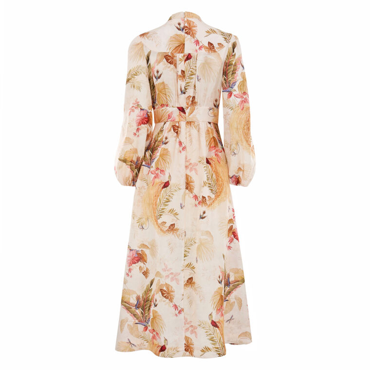 Ascension Plunge Linen Midi Dress image number null