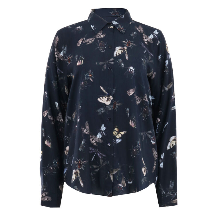Holly Butterfly Print Button-Up Shirt image number null
