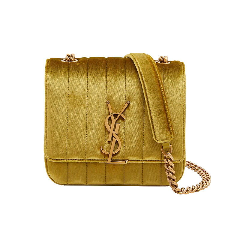 Small Vicky Quilted Velour Chain Bag image number null