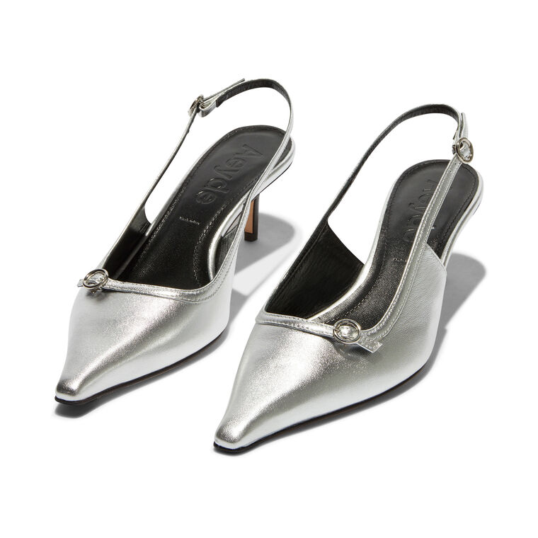 Saba Leather Pointed Toe Slingback Pump image number null