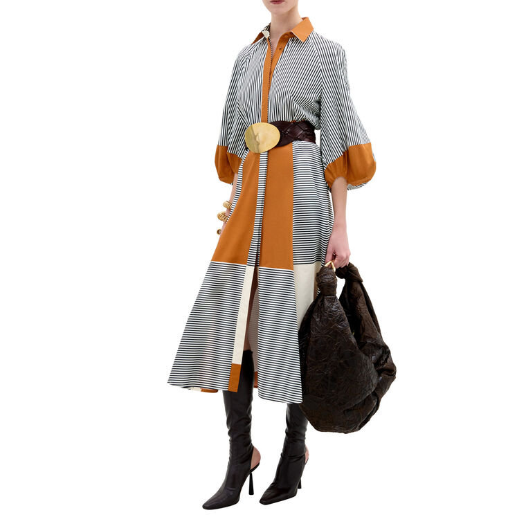 Agostina 3/4 Sleeve A-Line Midi Dress image number null
