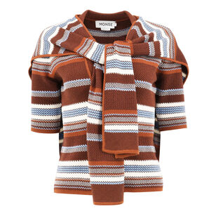 Striped Jacquard Top And Scarf