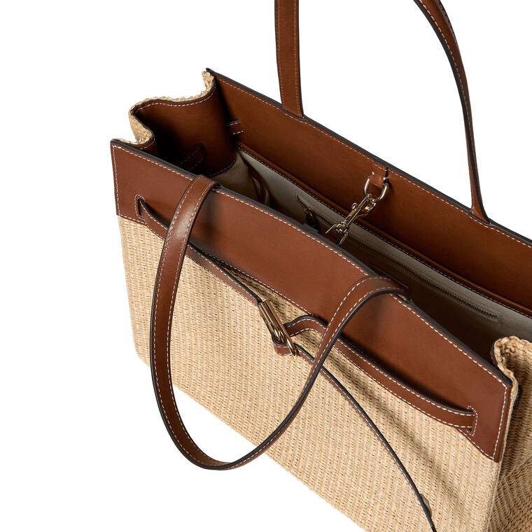 Aidan Natural Straw Work Tote image number null