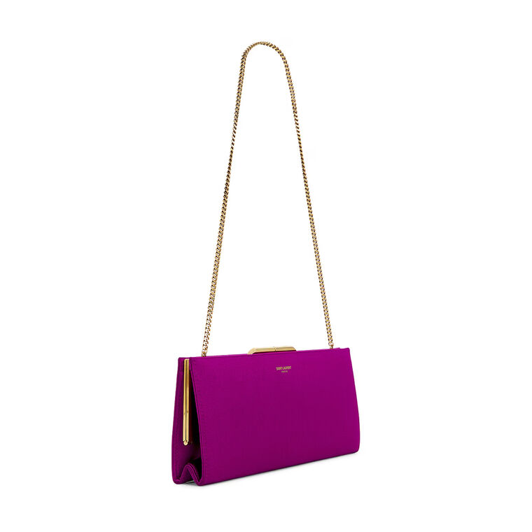 Midnight Small Clutch In Satin image number null