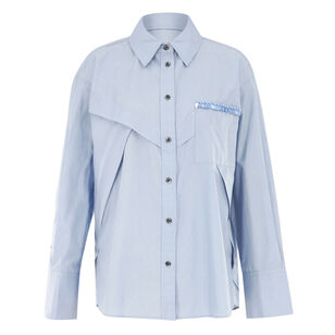 Poplin Oversized Shirt with Embellishment