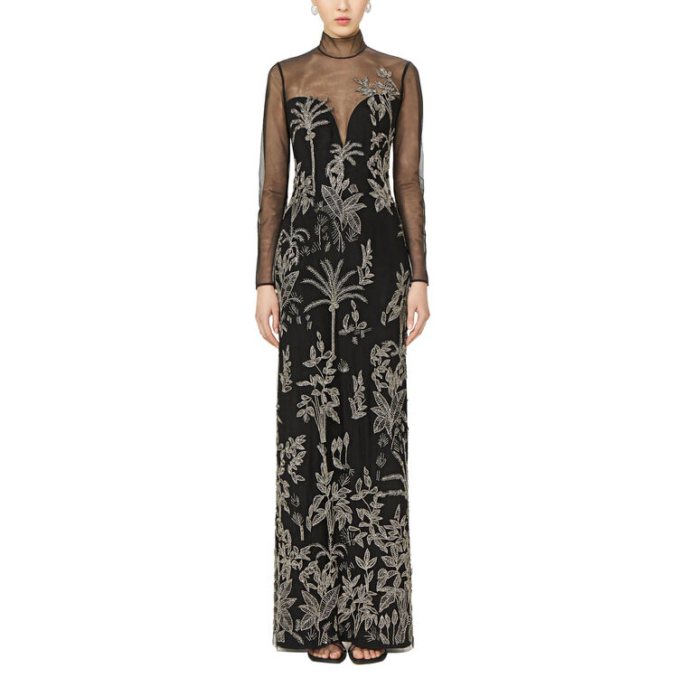 Marcella Tulle High-Neck Gown image number null