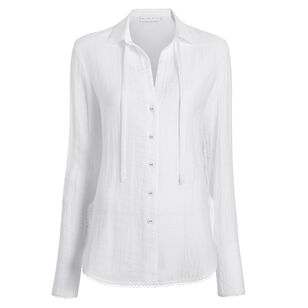 Cami Long Sleeve Button-Down Shirt In Crinkle Viscose