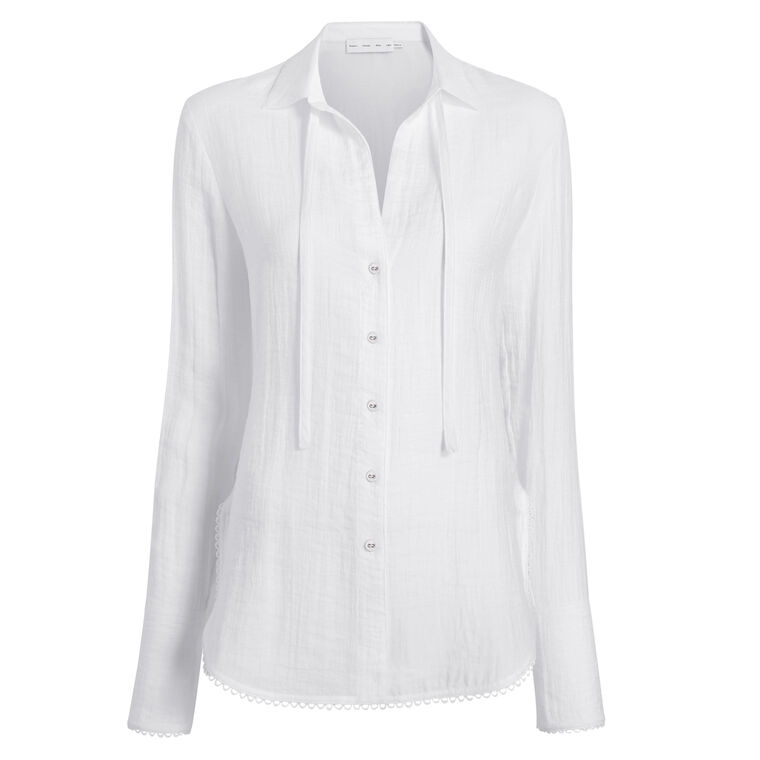 Cami Long Sleeve Button-Down Shirt In Crinkle Viscose image number null