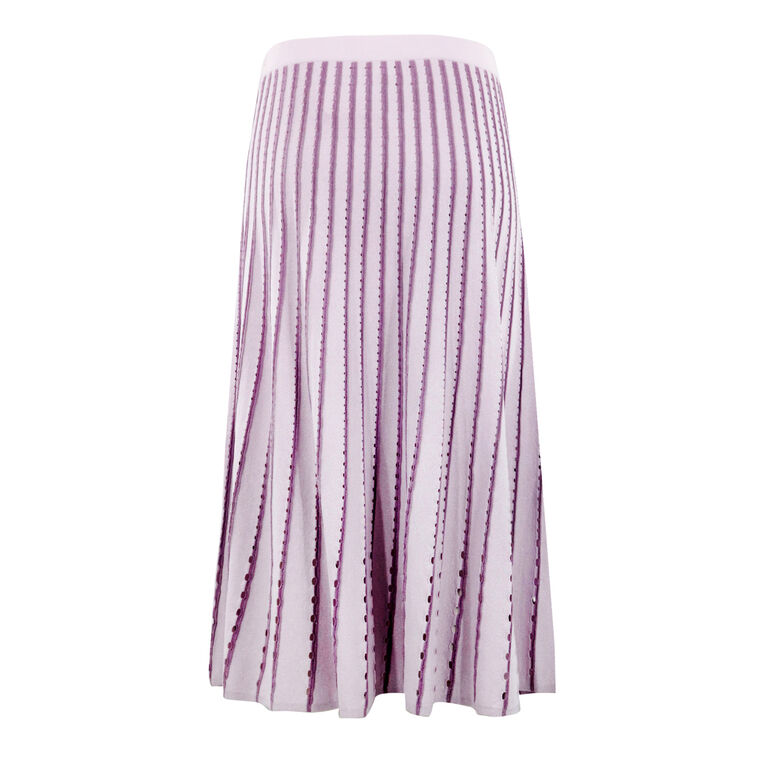 Colton Pinstripe Open-Knit Midi Skirt image number null