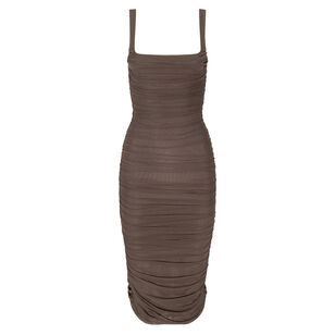 Anya Sleeveless Shirred Midi Dress