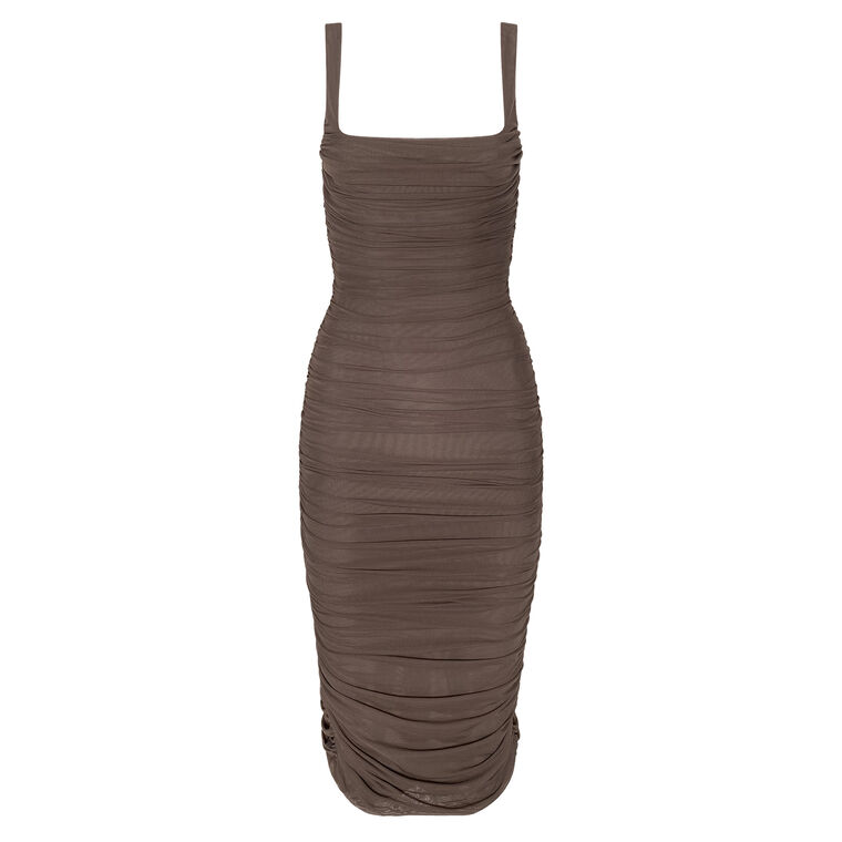 Anya Sleeveless Shirred Midi Dress image number null
