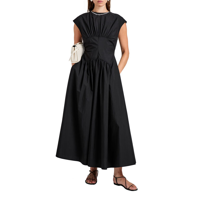 Nyssa Cap Sleeve Midi Dress In Tech Cotton image number null