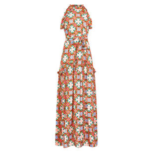 Keenan Halterneck Ruffle Maxi Dress