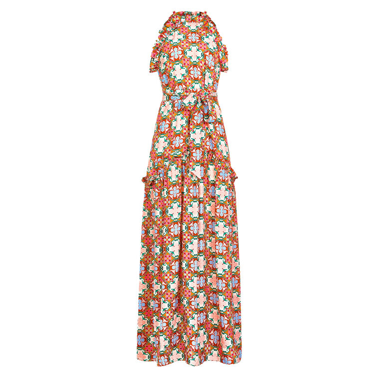 Keenan Halterneck Ruffle Maxi Dress image number null