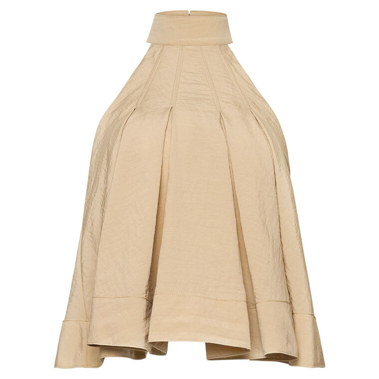 Jagger Sleeveless Halterneck Pleated Top image number null