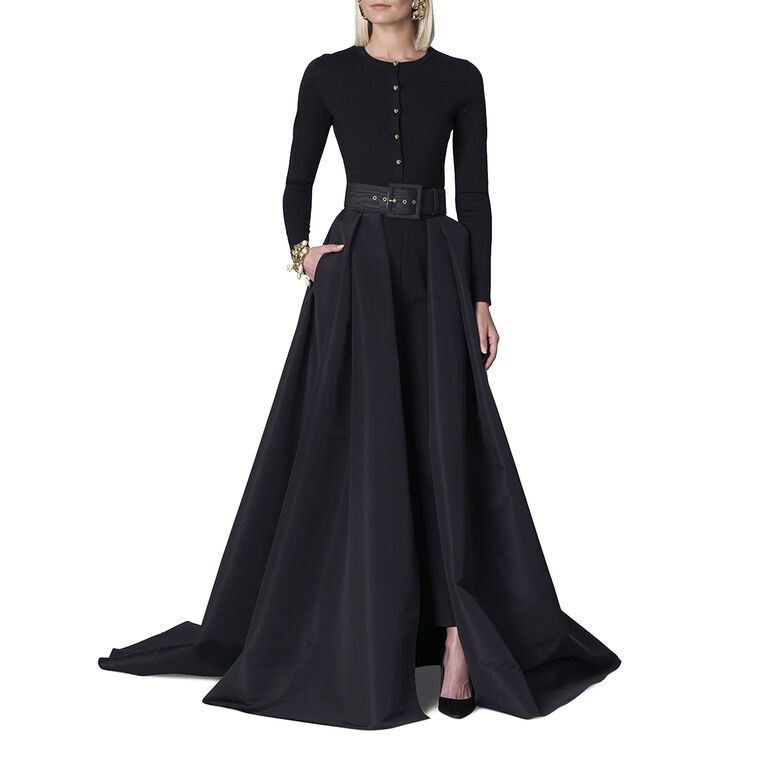 High-Waist Pant With Attached Ball Overskirt image number null