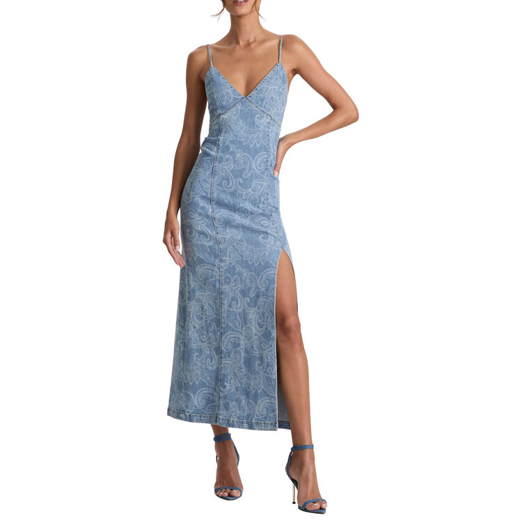 Julietta Denim Midi Slip Dress image number null