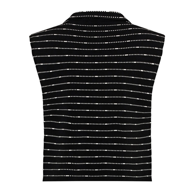 Laney Sleeveless Collared Striped Knit Top image number null