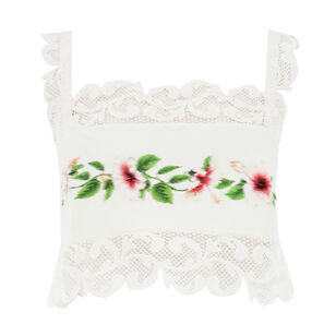 Sleeveless Chine Hibiscus-Print Lace-Trim Crop Top