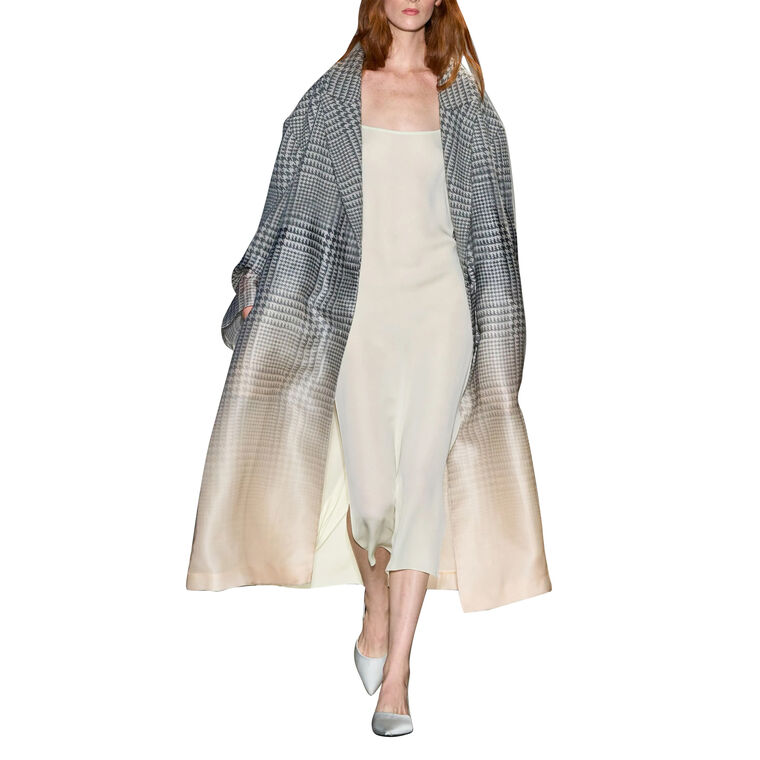 Dissolving Full Printed Organza Overcoat image number null