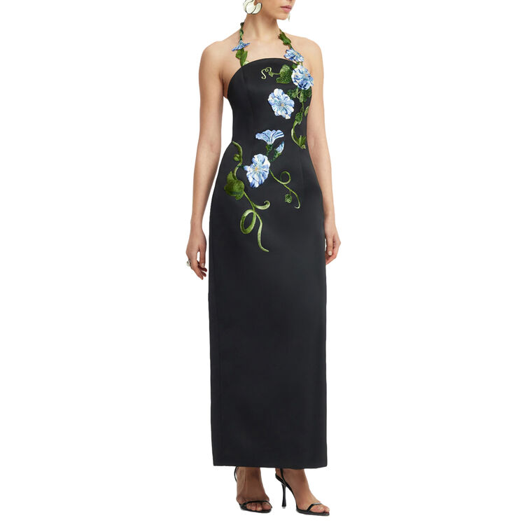 Ava Bustier Maxi Dress With Detachable Vine Halterneck Strap image number null