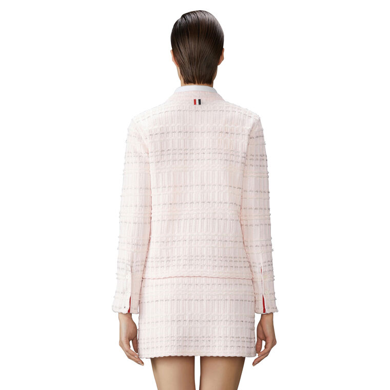 Seersucker Knit Tweed Jacquard Cardigan image number null