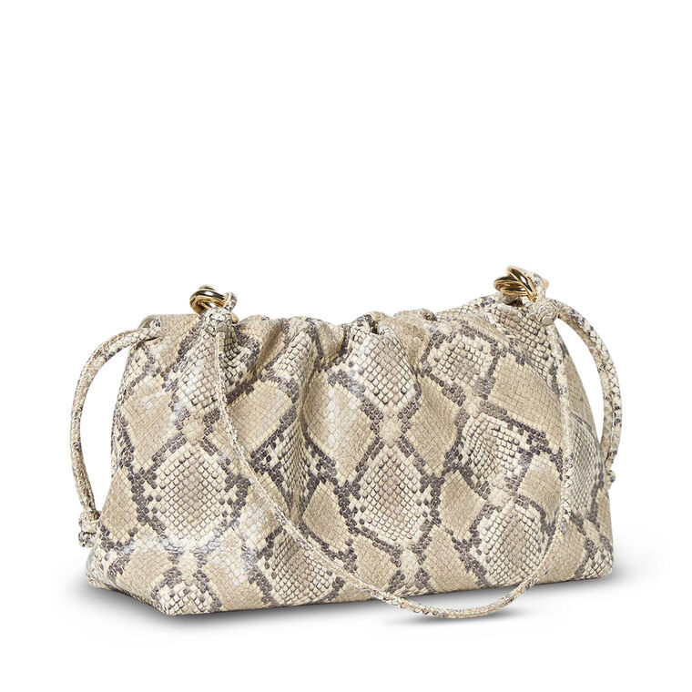 Kiri Snake-Embossed Leather Shoulder Bag image number null