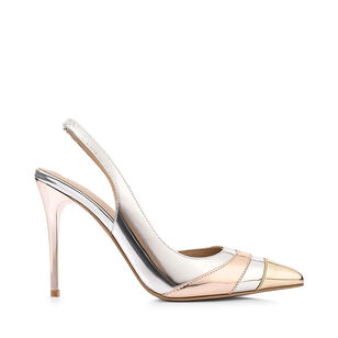 Lou Lou Mixed Metallic Slingback Pump